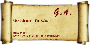 Goldner Arkád névjegykártya